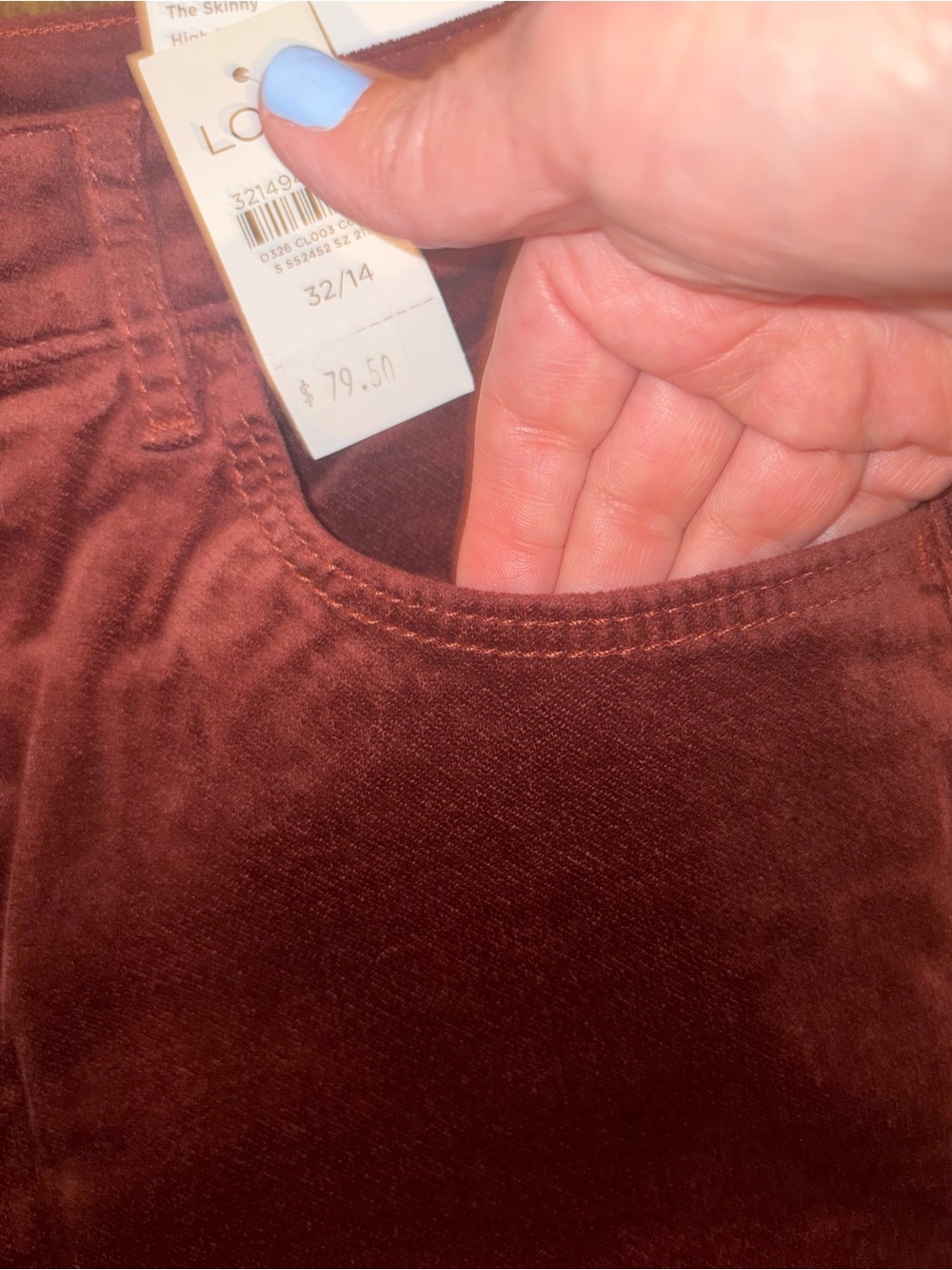 LOFT Women's Straight-Leg Dark Brick Red Corduroy Jeans NWT size 14 - Picture 5 of 11